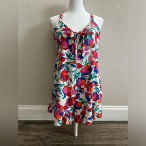 OLIVACEOUS Floral Linen Blend Lined Romper Size M